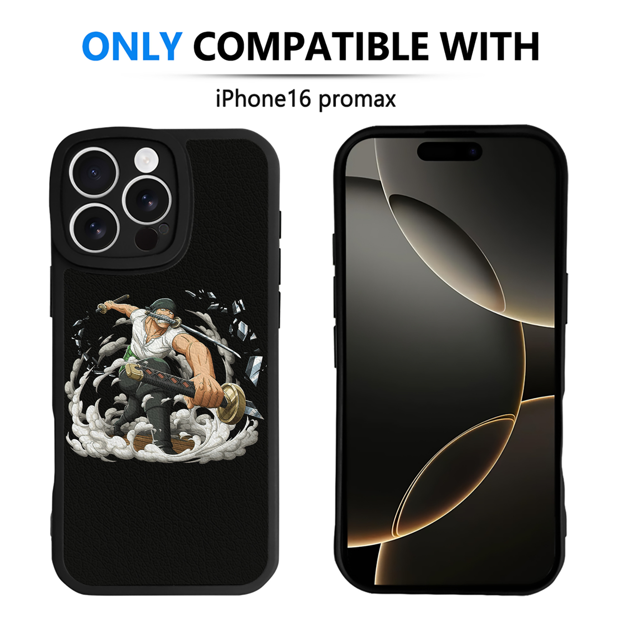 （画像用） ワンピース ロロノア・ゾロ ONE PIECE Roronoa Zoro 【iPhone 16シリーズ対応】シリコンスマホケース（レザー調） 材質：シリコン